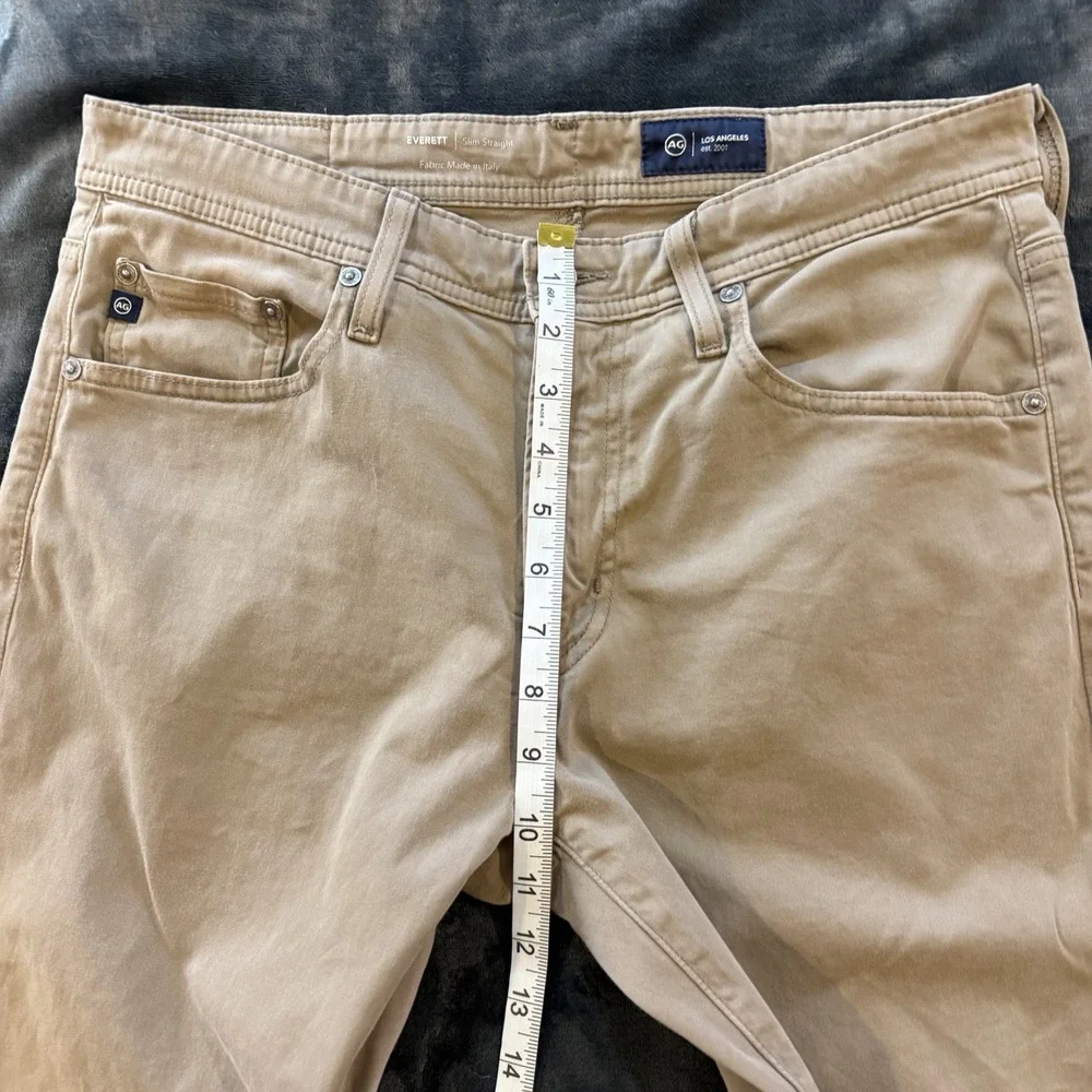 AG Adriano Goldschmied Everett Pants Mens 31x28 Khaki Slim Straight Stretch